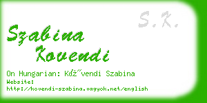 szabina kovendi business card